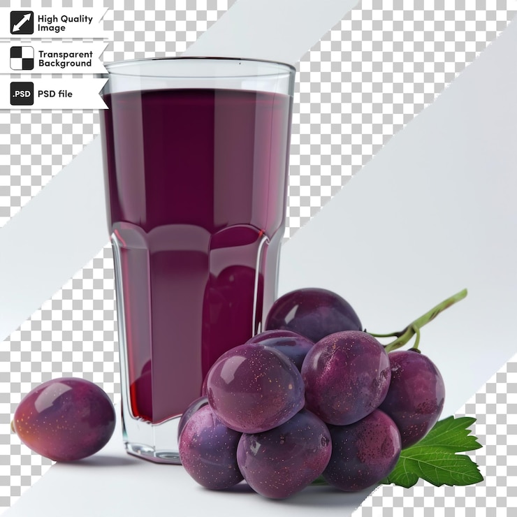 PSD a glass of red wine next to a bunch of grapes