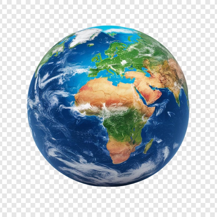 PSD a globe with the word earth on it
