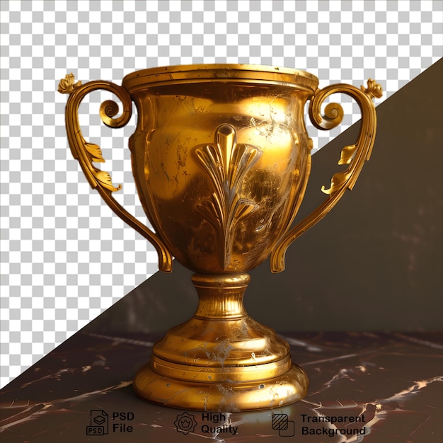 PSD a gold trophy isolated on transparent background