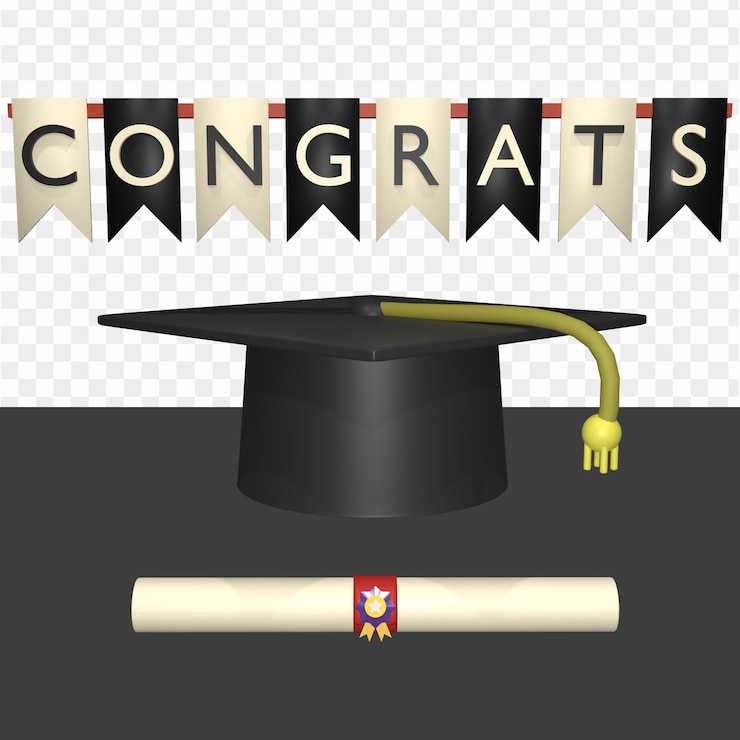 PSD a graduation cap with the word congratulations on it