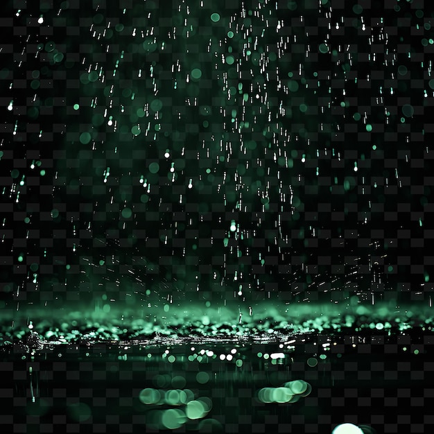 PSD a green and black background with water drops and a ball in the water