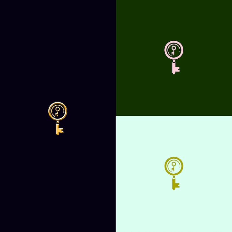 PSD a green and black picture of a key and key