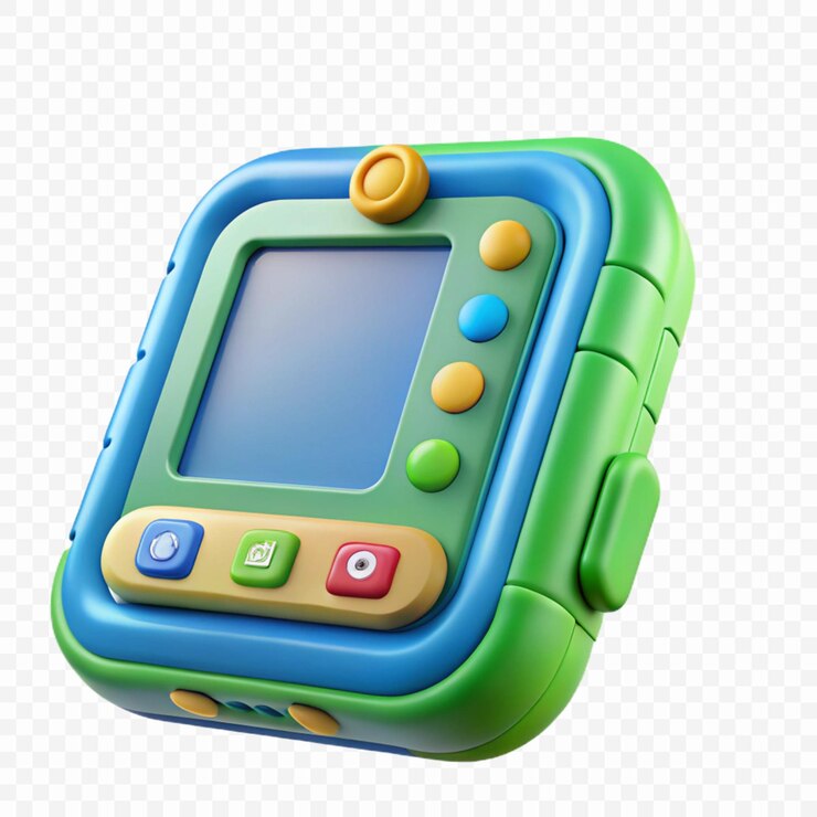 PSD a green and blue toy with a blue and green face