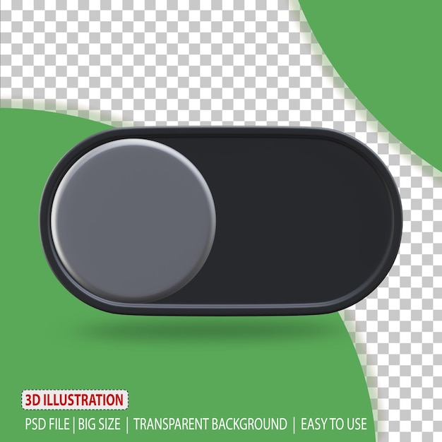 A green and white background with a black button that says 3d illustration.