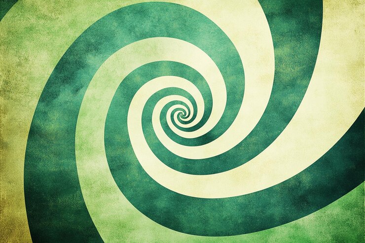 PSD a green and white spiral is on a green background