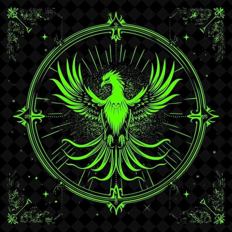 PSD a green angel with a green background with a green angel on the center