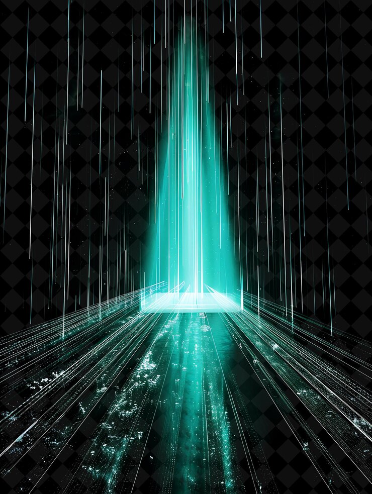 PSD a green light is shining through a tunnel that says quot light quot