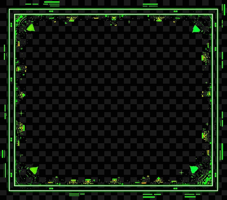 PSD a green screen with a green border and the text on it