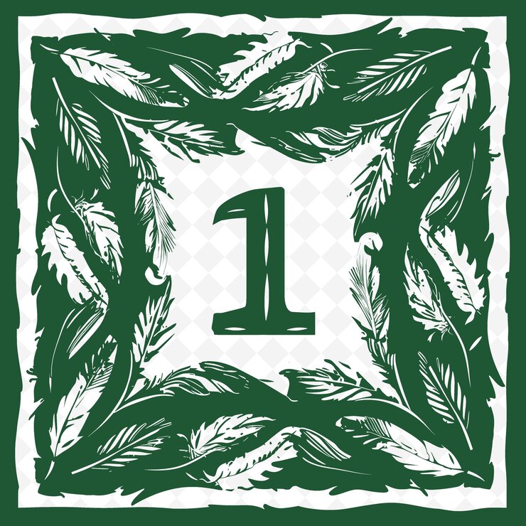 PSD a green square with a number 1 on it