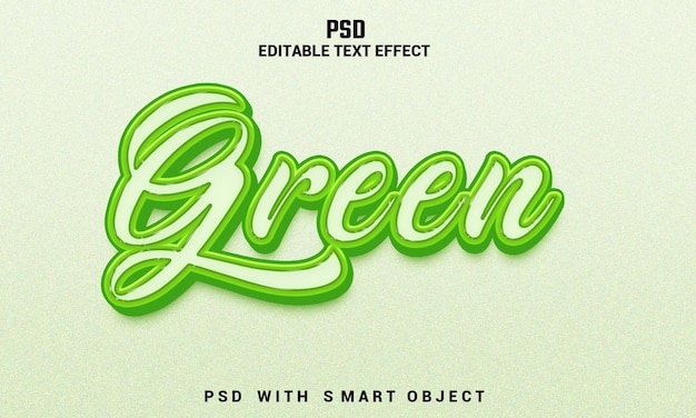 A green text effect with the title'editable text effect '