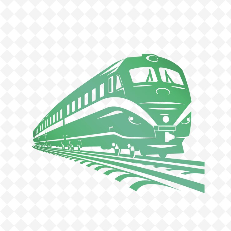 PSD a green train with the words quot the name of the train quot on the front