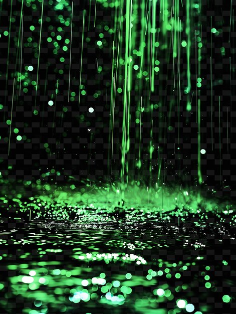 PSD a green water droplet with green lights on it