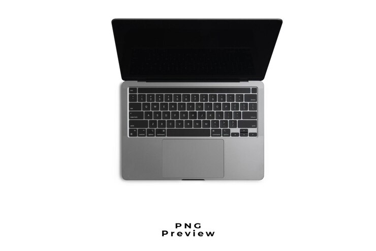 PSD a grey laptop on transparent background