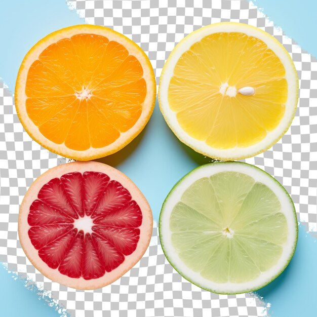 PSD a group of different fruits are on a checkered table