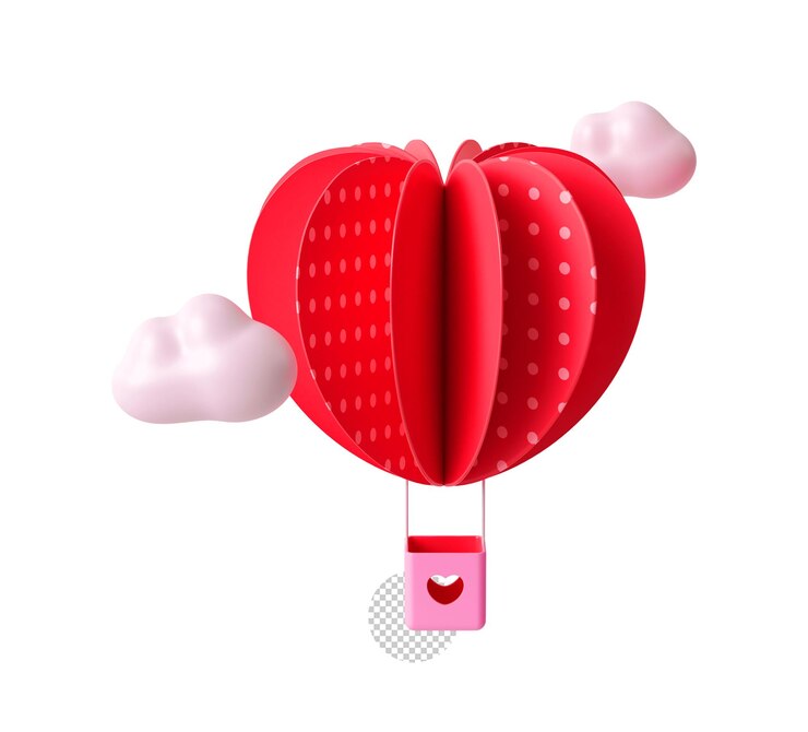PSD a heart shaped balloon with a heart on it