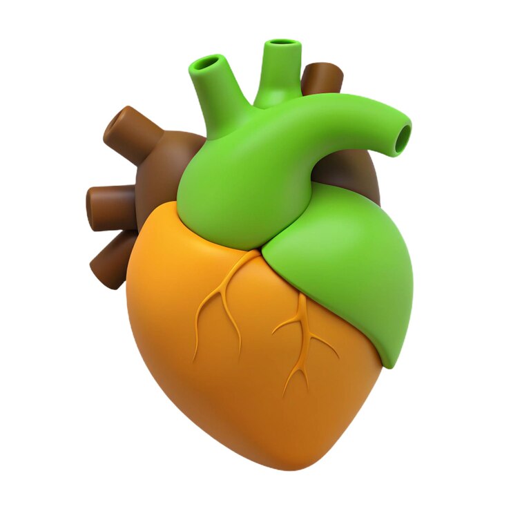 PSD a heart shaped object with a green and orange heart