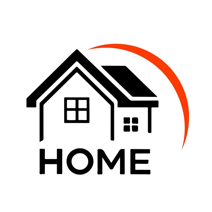 PSD a home logo with a house on the top