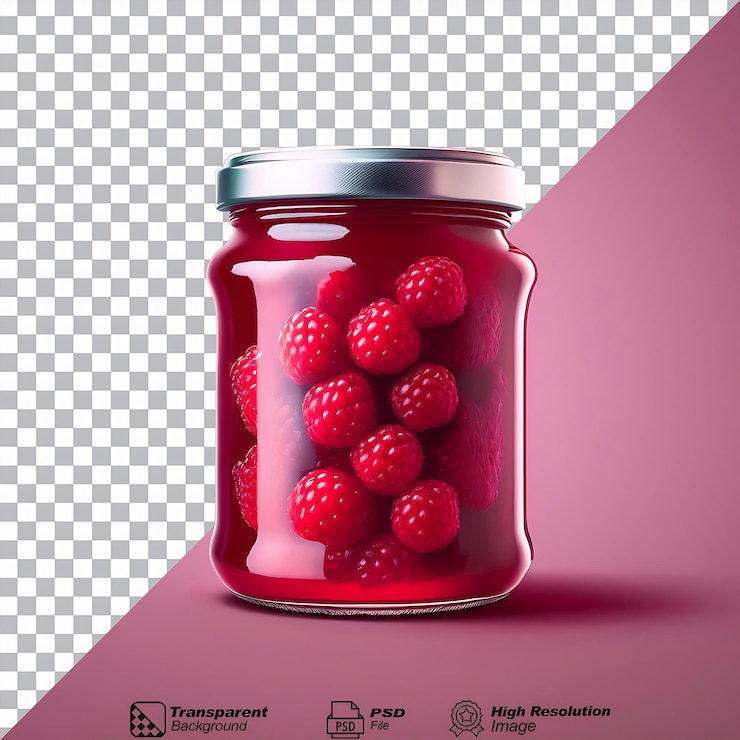 PSD a jar of raspberry jam isolated
