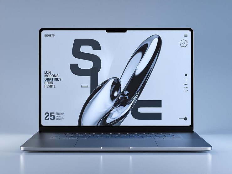 a laptop with a picture of a microphone on it