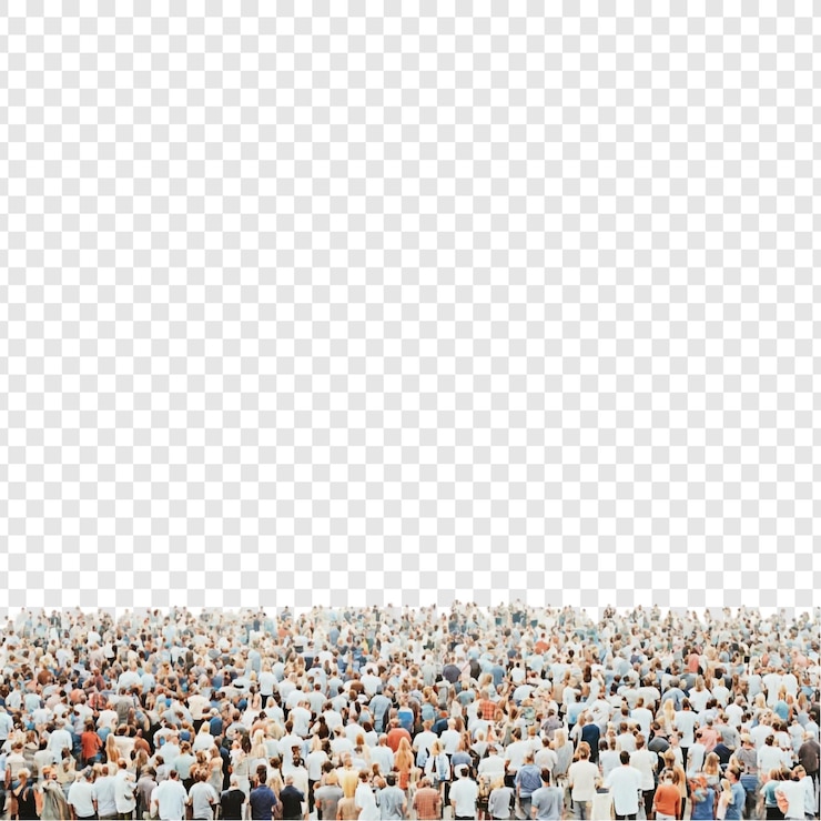 PSD a large crowd of people seen from above many individuals together a sea of heads a massive gathering outdoor event