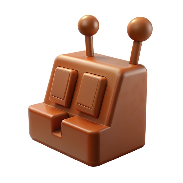 PSD a lego computer with a brown seat and the back of it