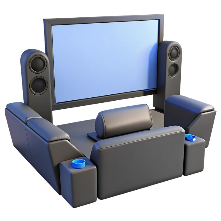 PSD a living room with a tv and a couch with a tv on it
