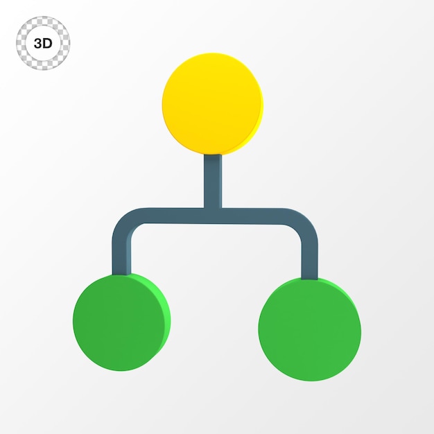 a logo for 3d showing a yellow circle and a green circle.