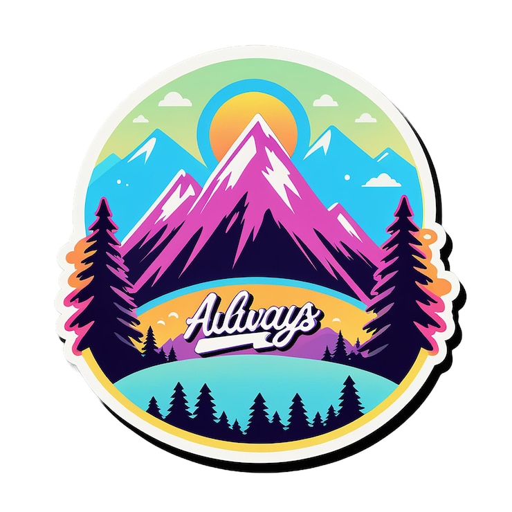 PSD a logo for the mountain range with the words all on it