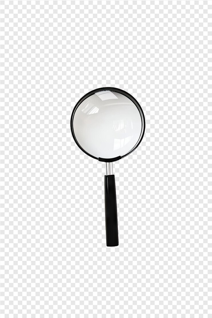a magnifying glass with a white background