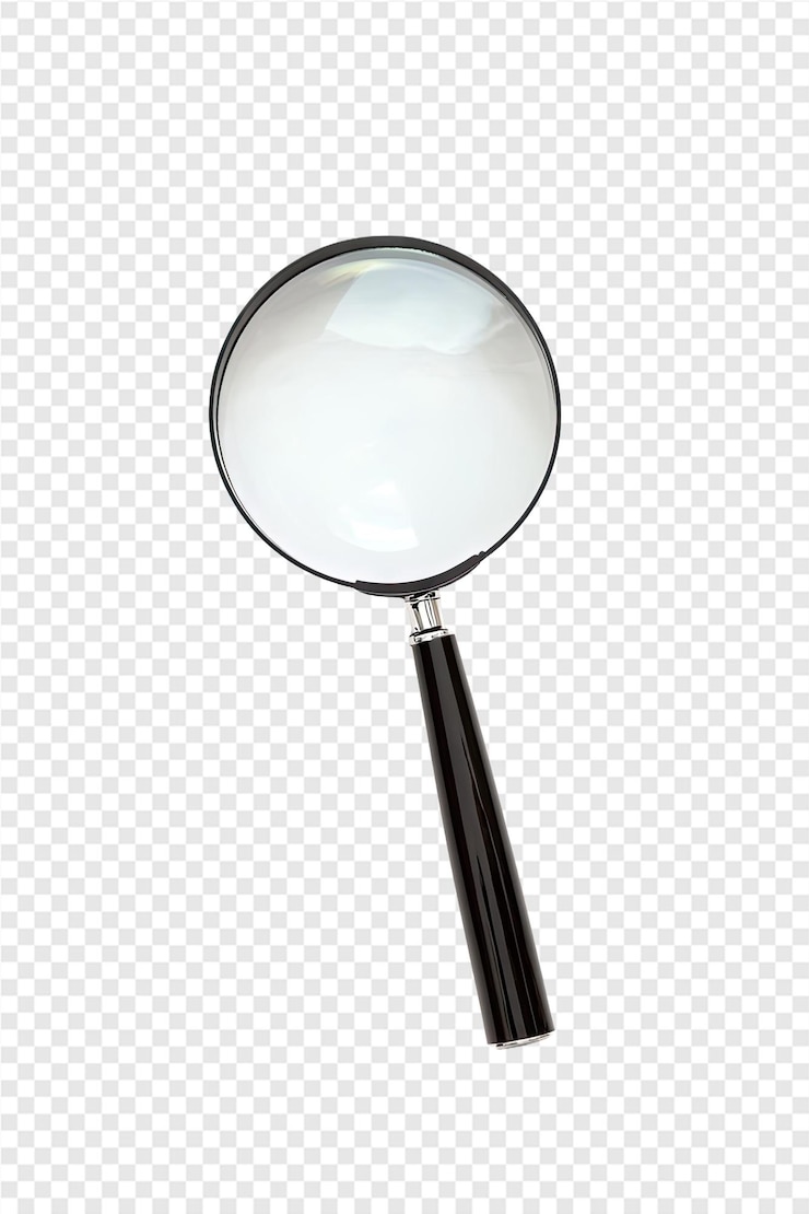 a magnifying glass with a white background