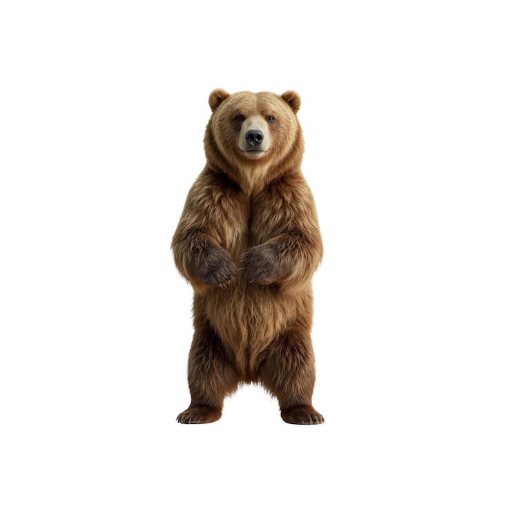 PSD a majestic grizzly bear standing tall