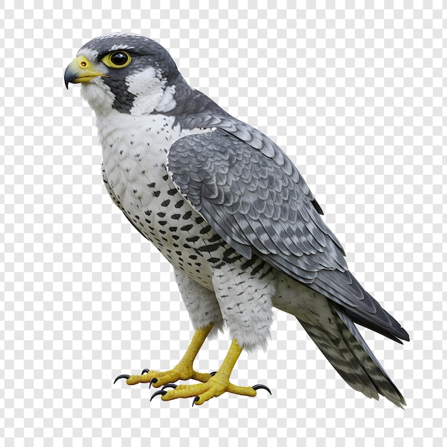 A majestic peregrine falcon in a clear detailed portrait