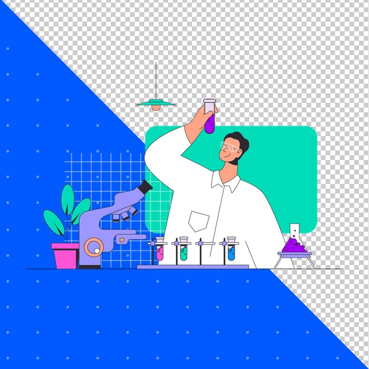 PSD a man sits on a couch and looks at a man in a white coat