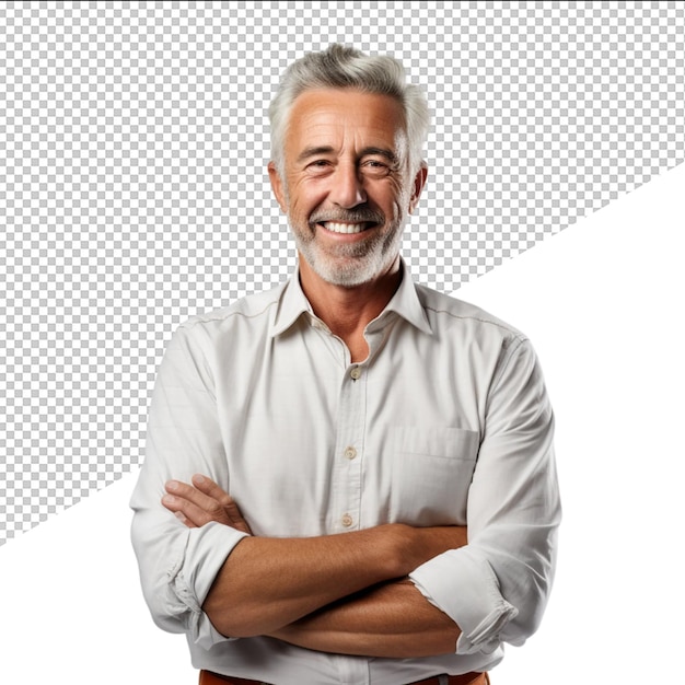 PSD a man with a white beard and a white shirt with a white shirt on it