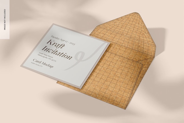 A maquete do convite da Kraft Square está aberta.