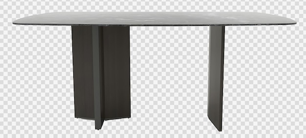 A mesa de ferro preto sobre fundo transparente. renderização em 3D