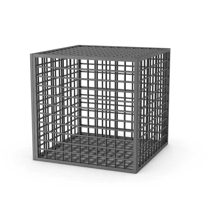 PSD a metallic cage with a square grid structure