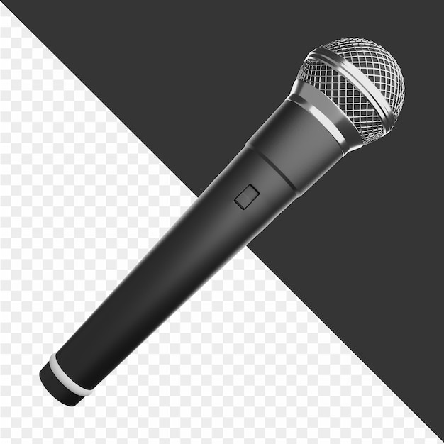 a microphone is shown with a black background