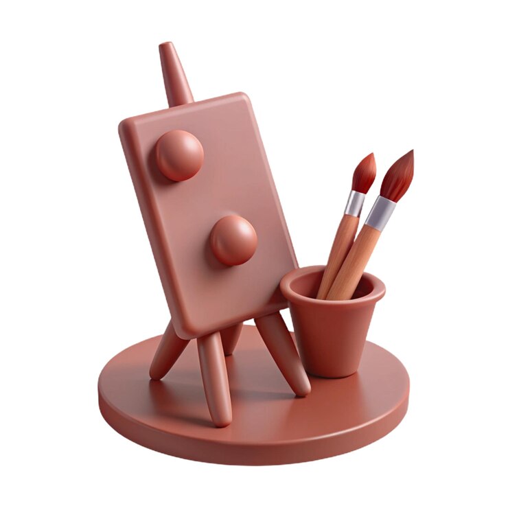 PSD a model of a sculpture with a pencil and a pencil in it