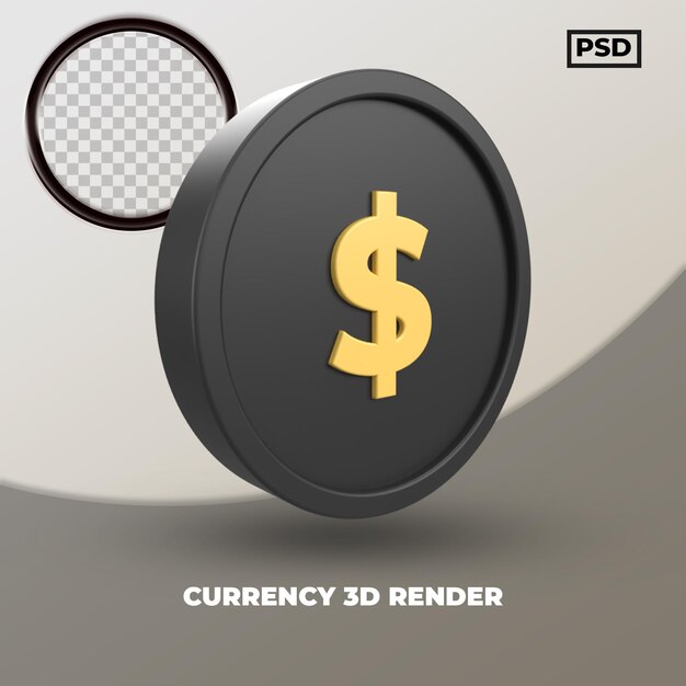 A moeda preta 3d do dólar usd rende