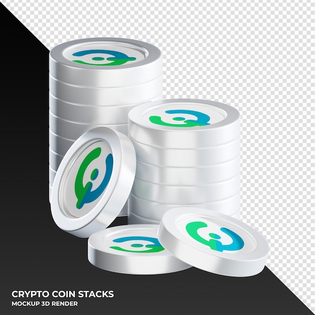 A moeda toko token tko empilha ilustração de renderização 3d de criptomoeda