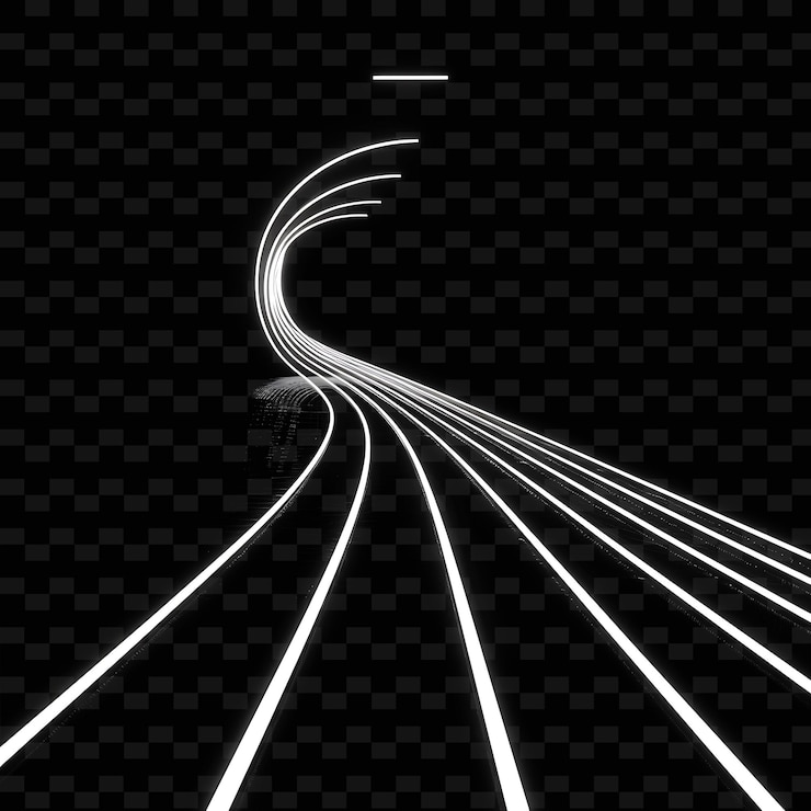 PSD a moving train with a white line going through it