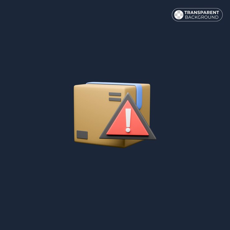 PSD a package failed 3d icon