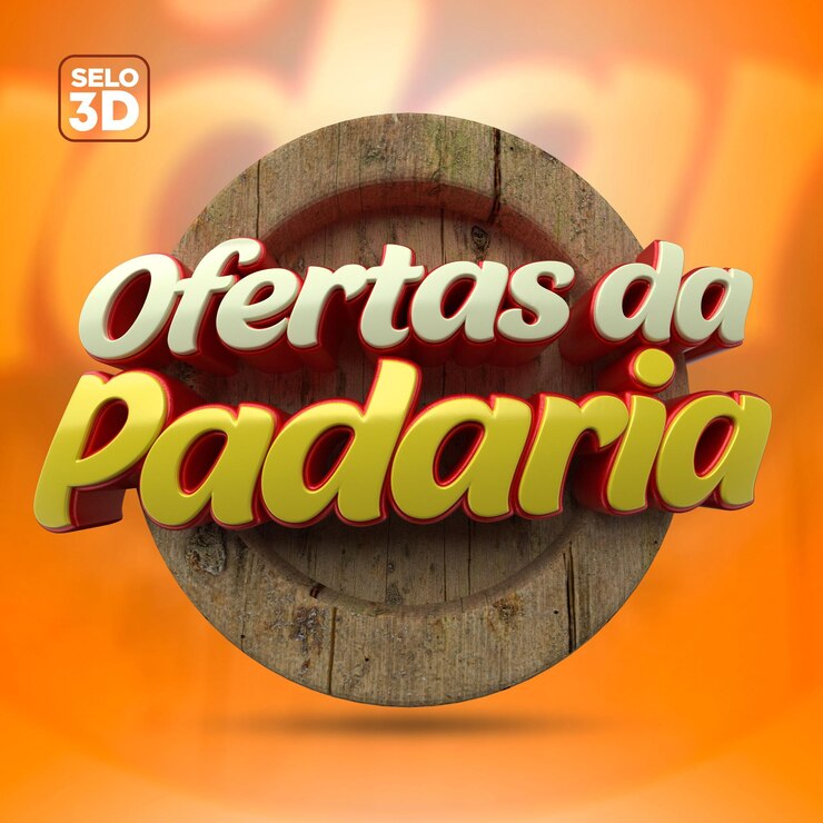 PSD a padaria 3d oferece selos.