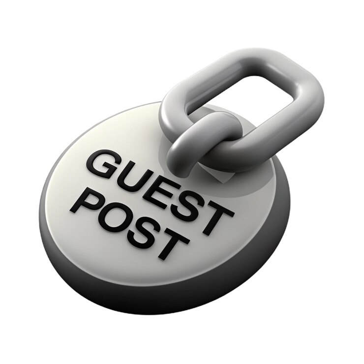 PSD a padlock with the words guest post on it