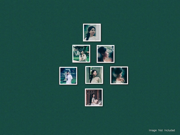 a picture of a family is on a green background