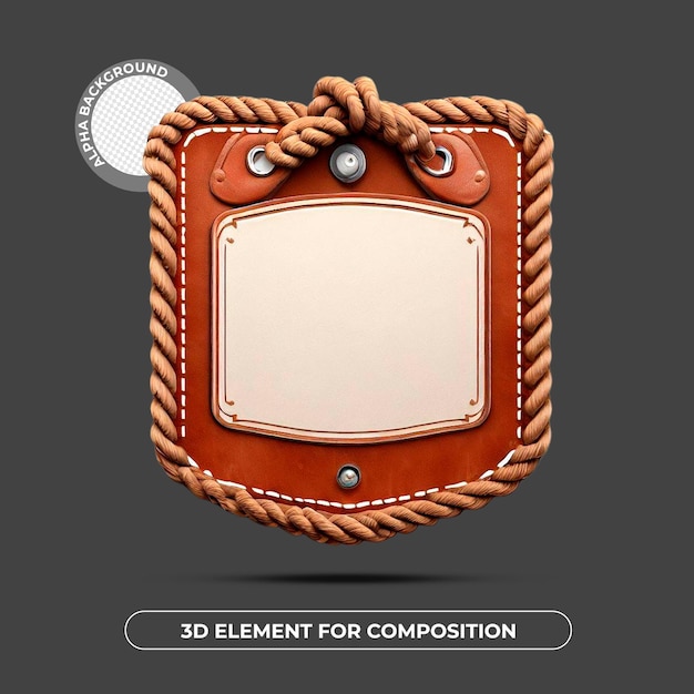 a picture of a leather object with the title element for composition.