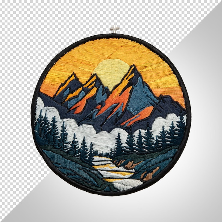 PSD a picture of a mountain with a sunset on it