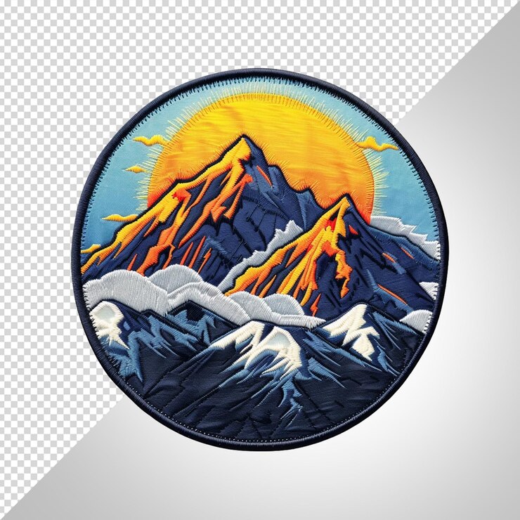 PSD a picture of a mountain with the sun and the word  snow  on it