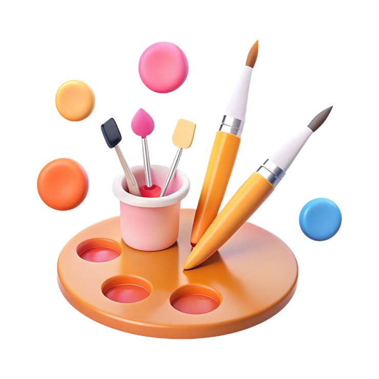 PSD a picture of a paint brush and paint brushes